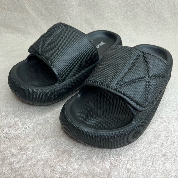Puffy Comfort Cloud Pool Slides Sandals-Black-Womens 5.5-Casual-Beach-Lounge-NEW - Picture 5 of 10